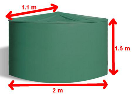 Diagram of water tank dimensions