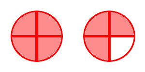 Diagram of one and three-quarters of a circle